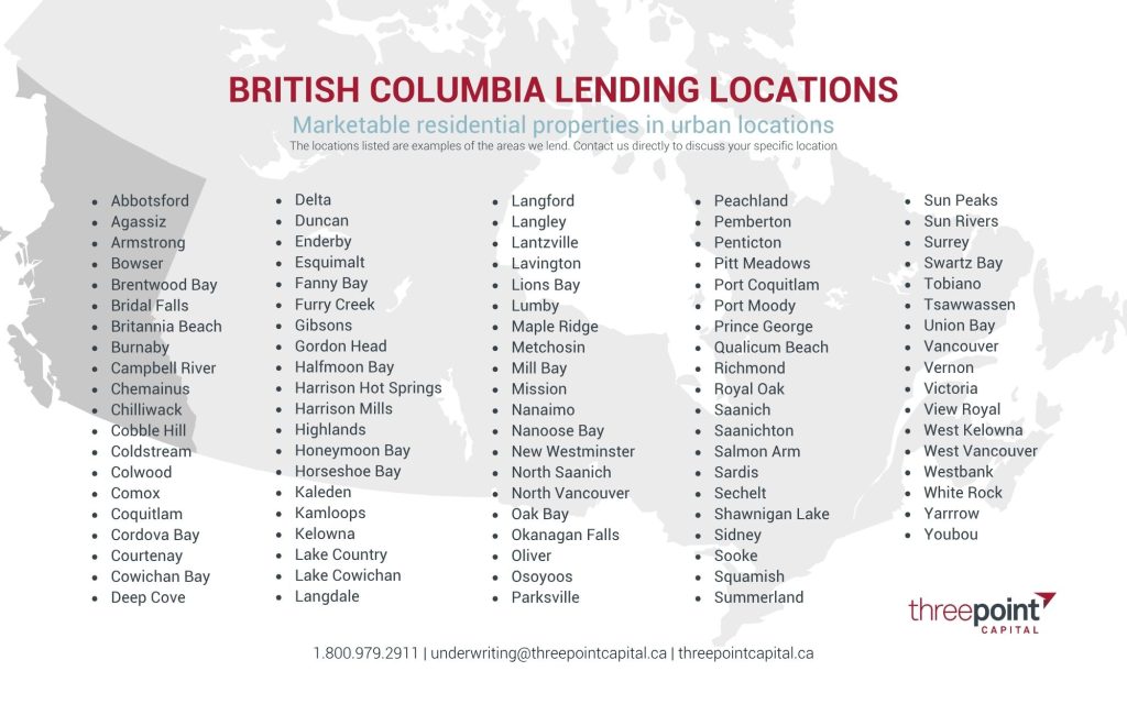 British Columbia Lending Location List